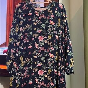 Floral Long Sleeve Kaftan dress abaya modest Eid m/l